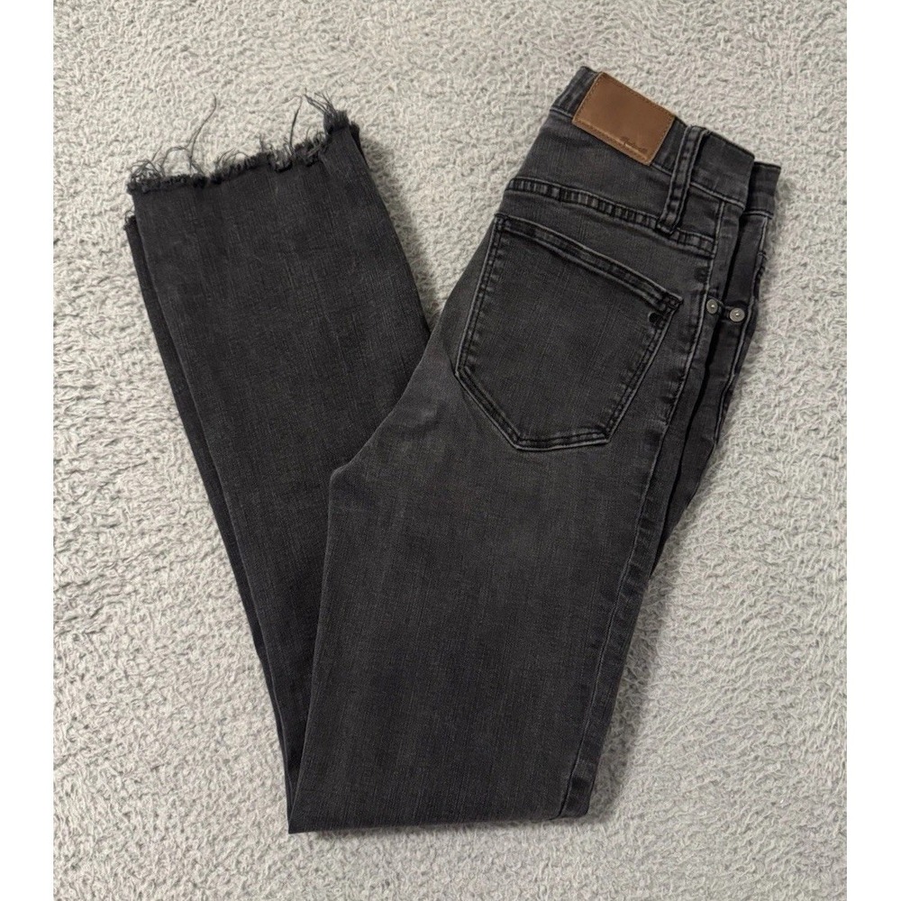 Madewell Women's Cali Demi-Boot Jeans Size 25T Black Denim READ